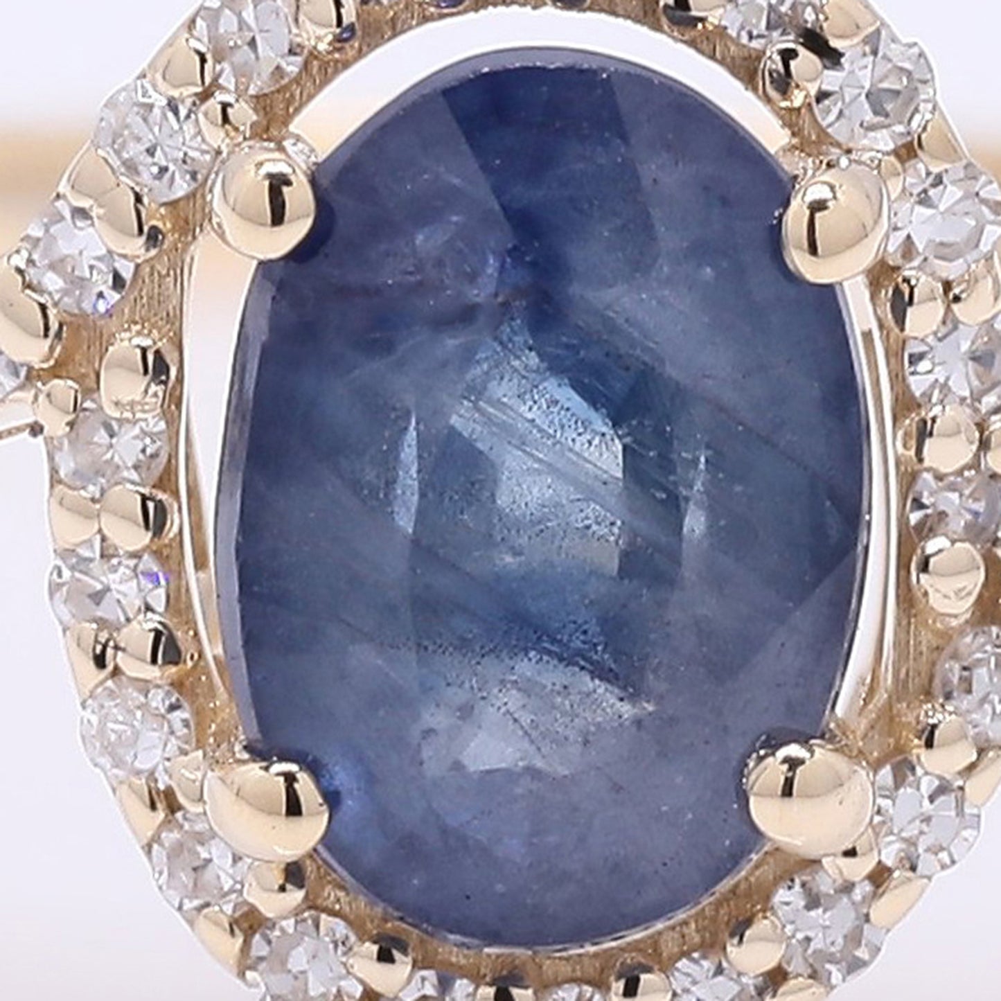 1.15 Ct Oval Mixed Cut Natural Sapphire 14K Gold Ring
