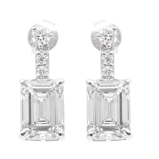 4.38 Carats Lab Grown Diamond 14K Gold Earrings