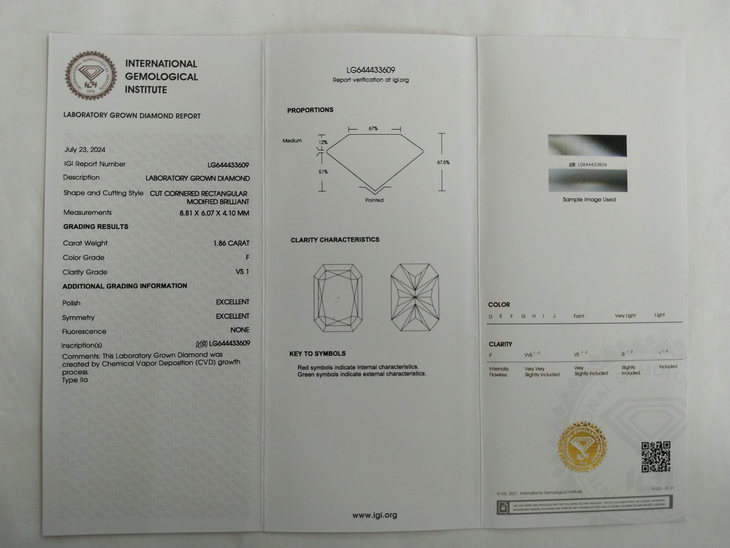 3.71 Carats Lab Grown Diamond 14K Gold Earrings