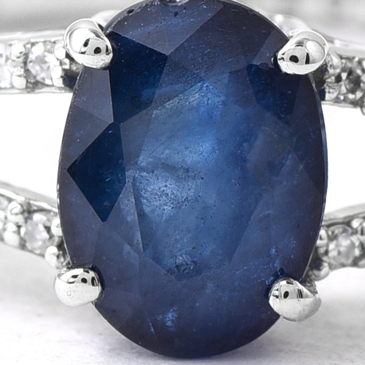 1.48 Ct Oval Sapphire 950 Platinum Ring