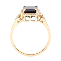 3.47 Ct Octagon Natural Sapphire 14K Gold Ring