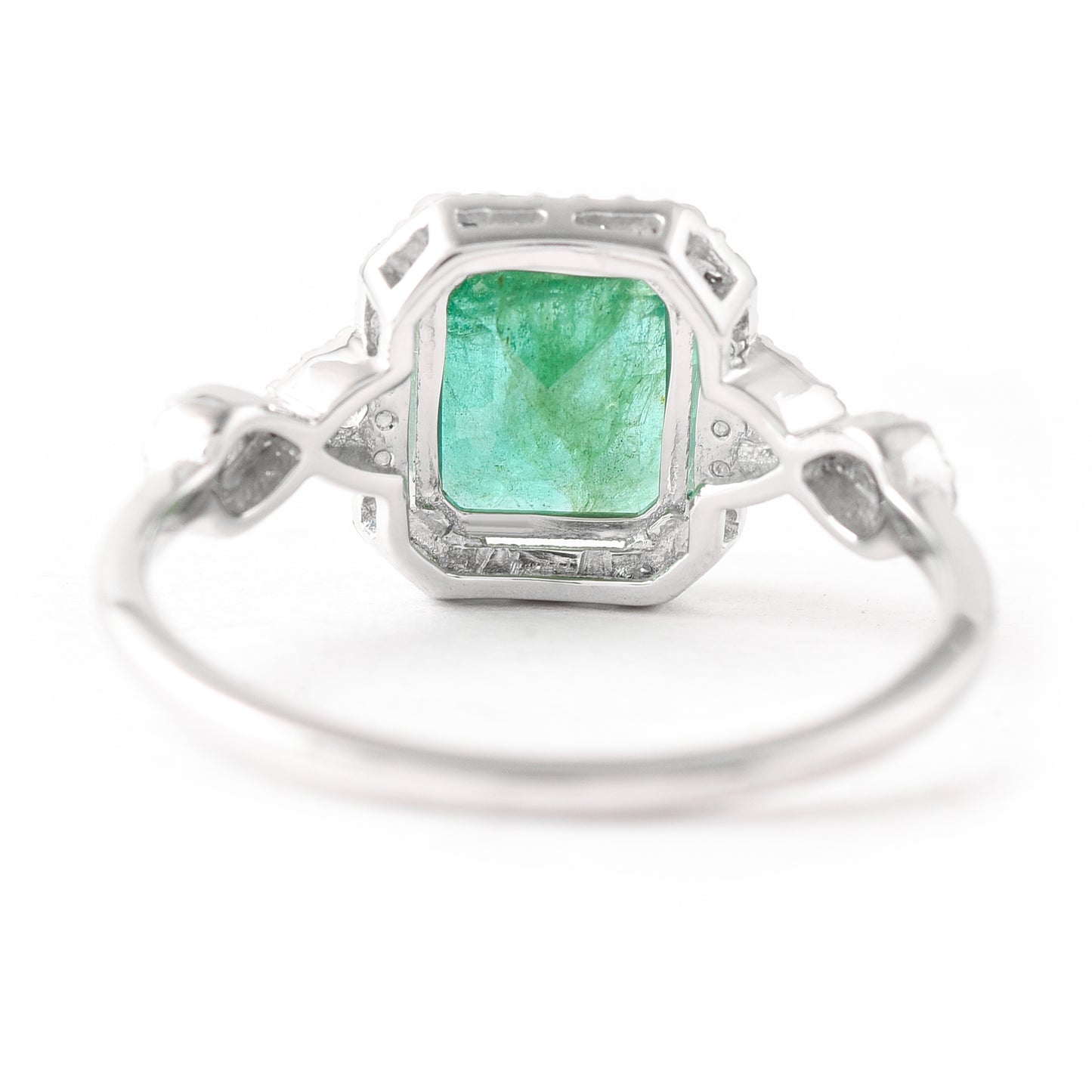1.87 Ct Octagon Mixed Cut Natural Emerald 950 Platinum Ring