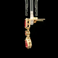 1.92 Ct Octagon Tourmaline 14K Gold Earrings