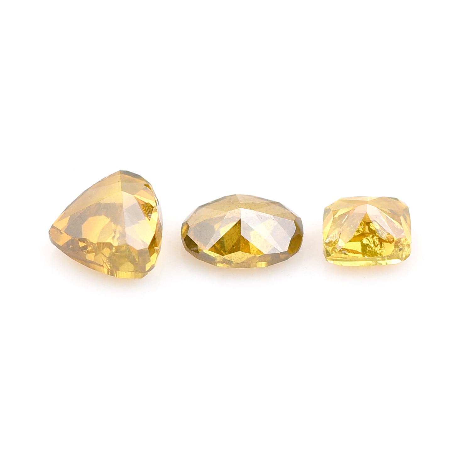 0.49 Yellow Diamond Trillion, Cushion Loose Diamond