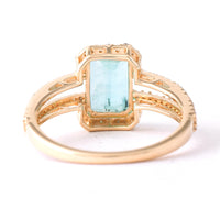 1.89 Ct Octagon Step Cut Natural Emerald 14K Gold Ring