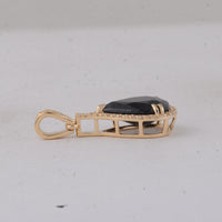 3.15 Ct Pear Sapphire 9K Gold Pendant