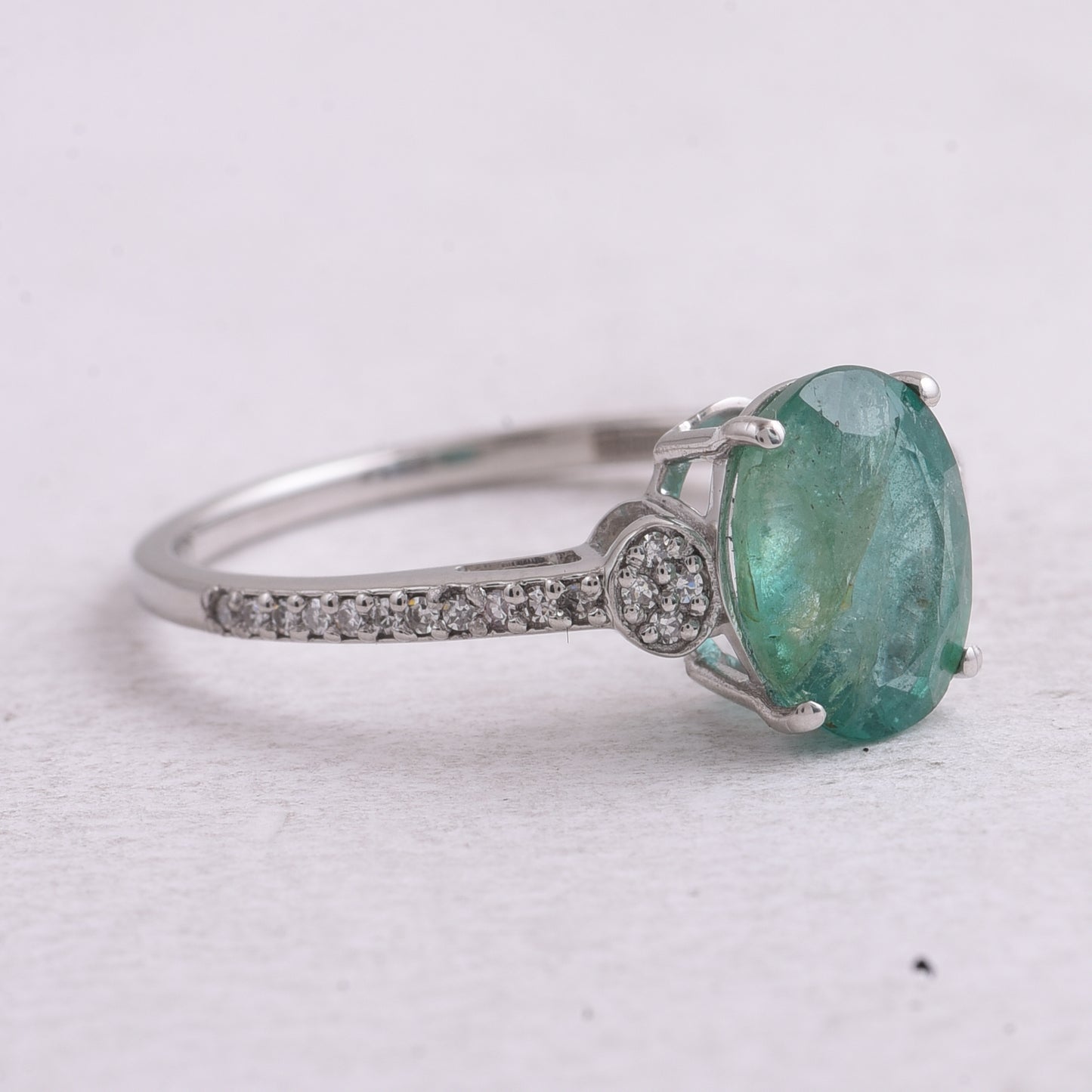 1.92 Ct Oval Mixed Cut Natural Emerald 950 Platinum Ring