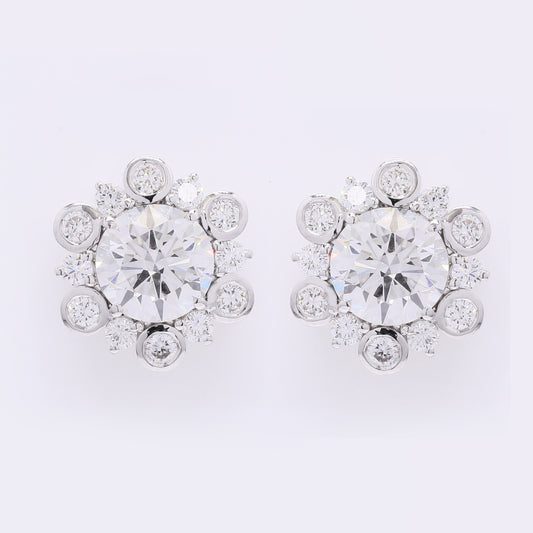 4.16 Carats Lab Grown Diamond 14K Gold Earrings