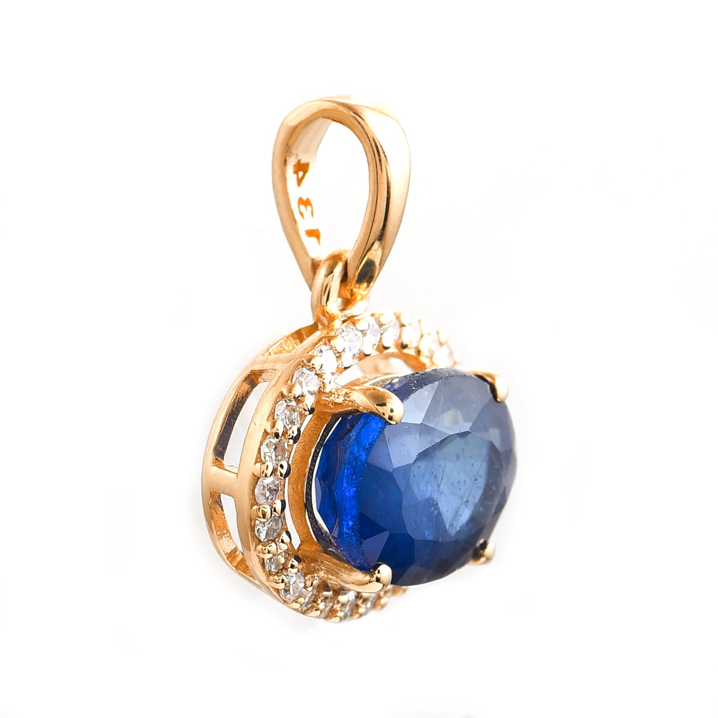 1.71 Ct Oval Sapphire 14K Gold Pendant