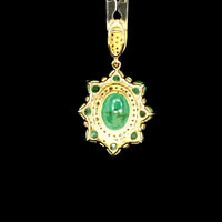 2.42 Ct Oval Emerald 14K Gold Pendant