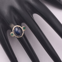 6.80 Ct Oval Sapphire 9K Gold Ring