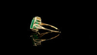 3.08 Ct Octagon Natural Emerald 14K Gold Ring