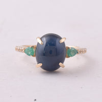 6.99 Ct Oval Sapphire 9K Gold Ring