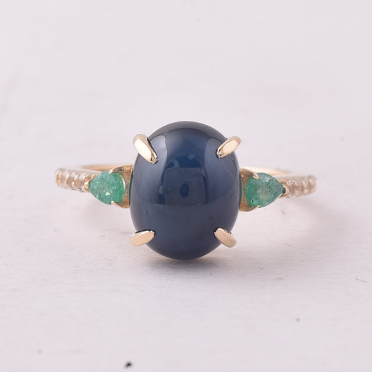 6.99 Ct Oval Sapphire 9K Gold Ring