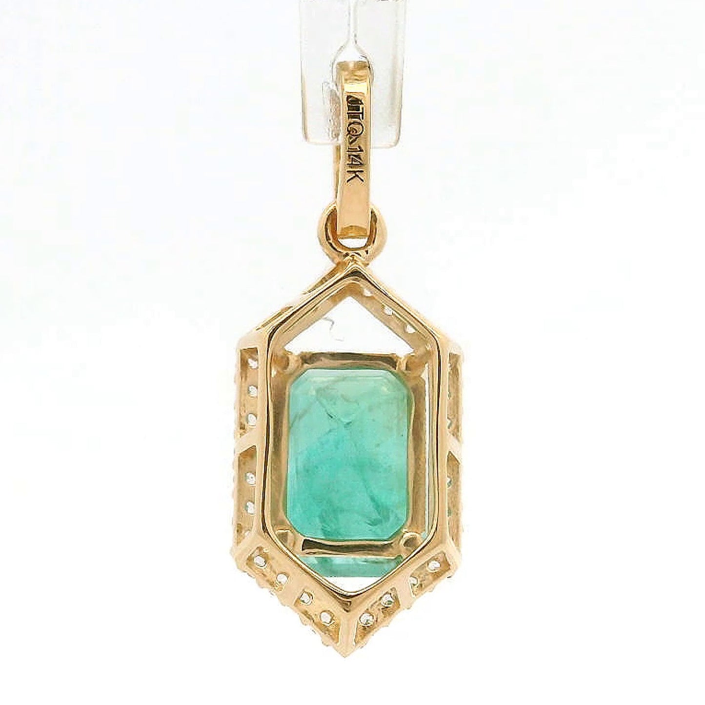 2.25 Ct Octagon Emerald 14K Gold Pendant