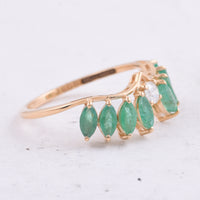 1.15 Ct Marquise Natural Emerald 14K Gold Ring