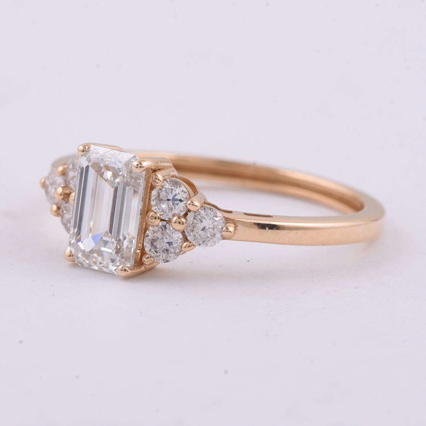 1.31 Ct Octagon Lab Grown Diamond 14K Gold Ring