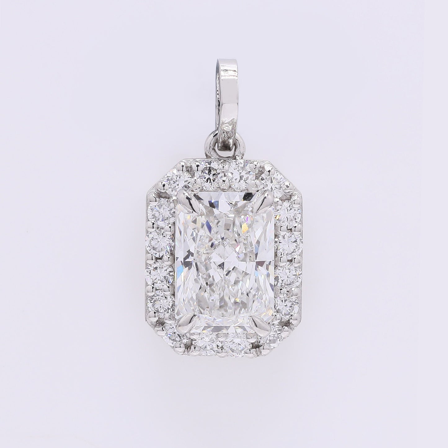 2.30 Carats Lab Grown Diamond 950 Platinum Pendant