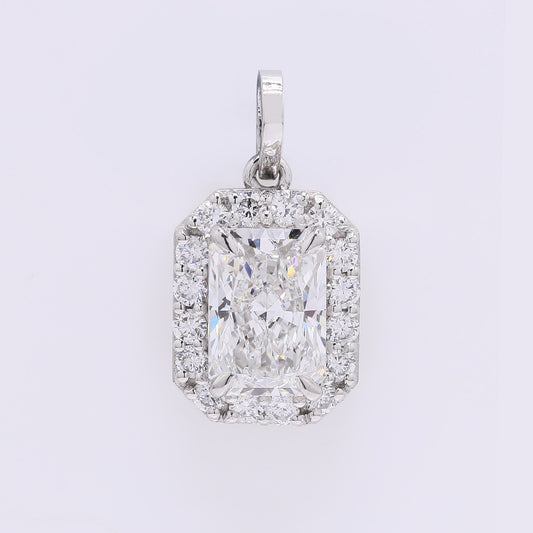 2.30 Carats Lab Grown Diamond 950 Platinum Pendant