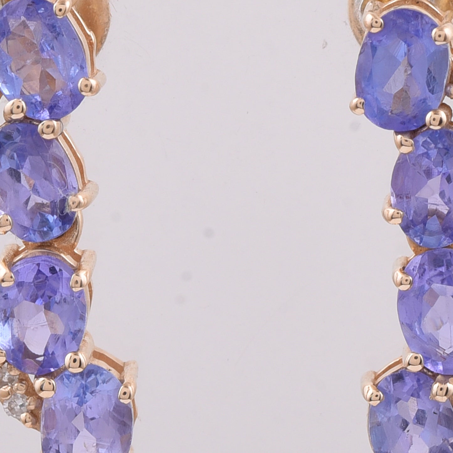 1.38 Ct Oval Natural Tanzanite 14K Gold Earrings