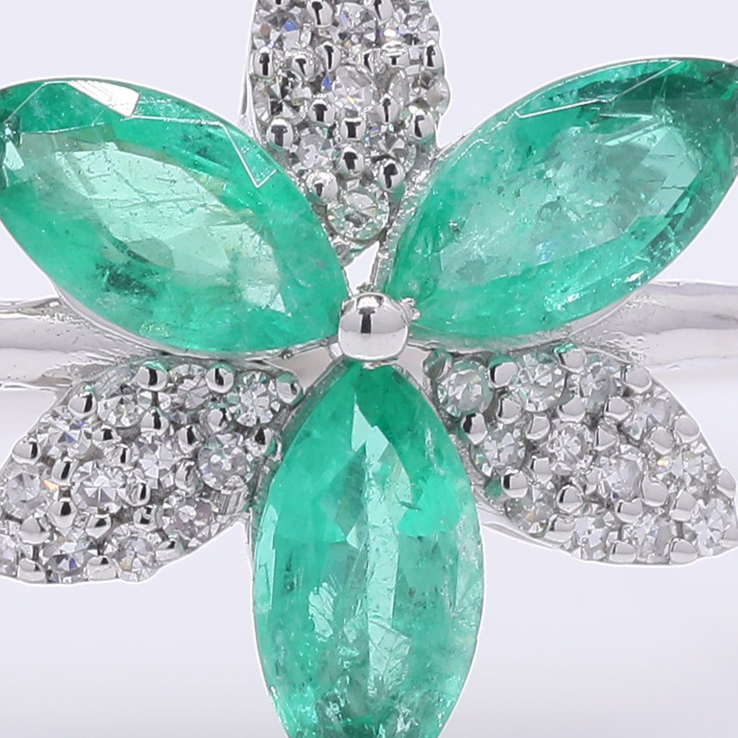 1.15 Ct Marquise Mixed Cut Natural Emerald 950 Platinum Ring