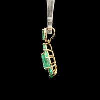 1.67 Ct Pear Emerald 14K Gold Pendant