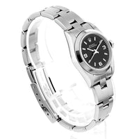 Rolex Oyster Perpetual 76080 Black 369 White Bar K Series Pre-owned Women's