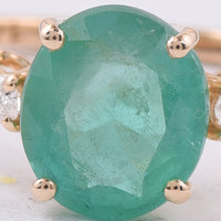 1.58 Ct Oval Natural Emerald 14K Gold Ring