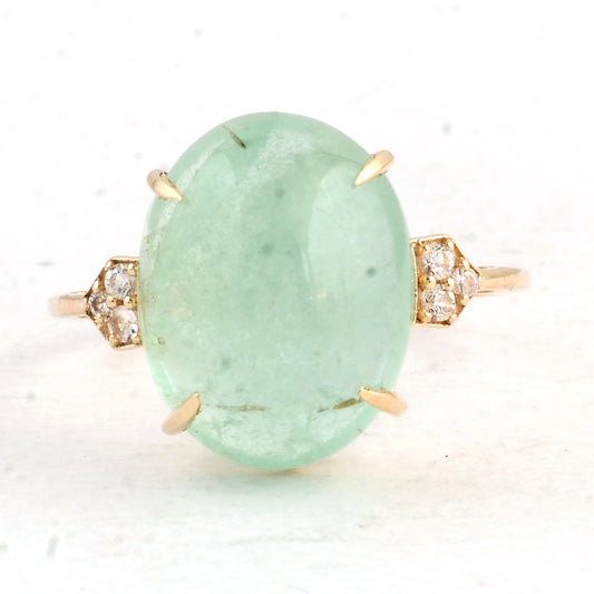 9.25 Ct Oval Emerald 14K Gold Ring