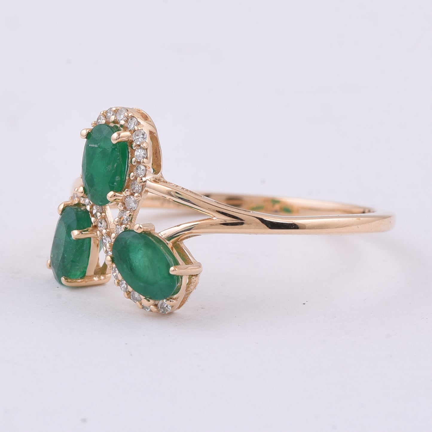1.01 Ct Oval Natural Emerald 14K Gold Ring