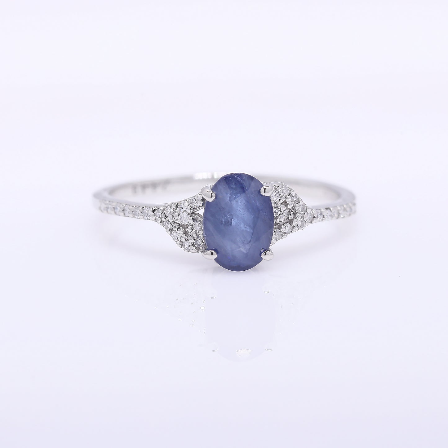 1.34 Ct Oval Mixed Cut Natural Sapphire 950 Platinum Ring