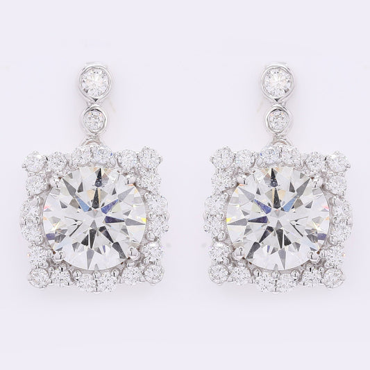 3.47 Carats Lab Grown Diamond 14K Gold Earrings