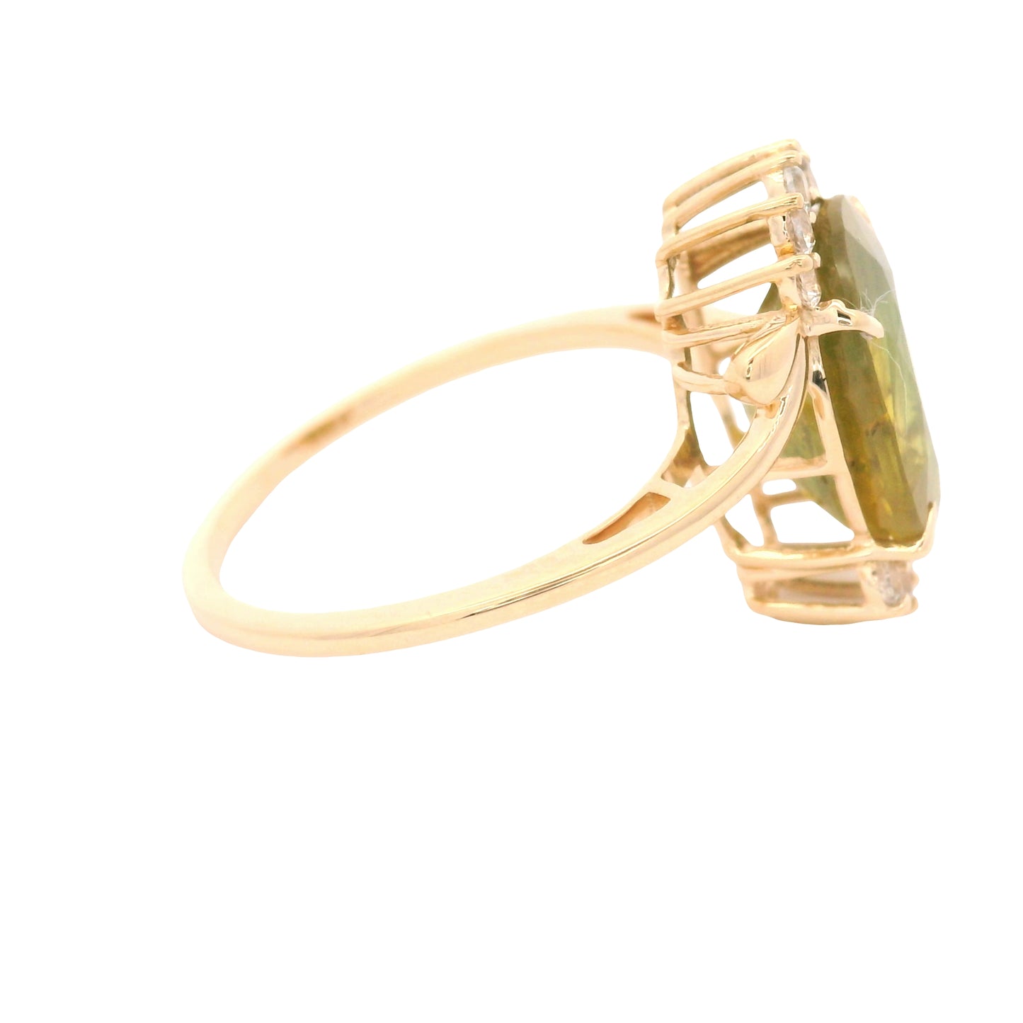 5.67 Ct Oval Fancy Sapphire 14K Gold Ring