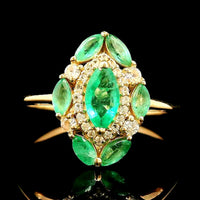0.94 Ct Marquise Emerald 14K Gold Ring
