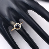 0.93 Ct Round Mixed Cut Natural Sapphire 14K Gold Ring