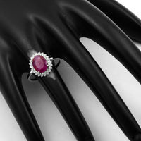 1.58 Ct Oval Mixed Cut Natural Ruby 950 Platinum Ring