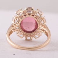 8.10 Ct Oval Tourmaline 9K Gold Ring