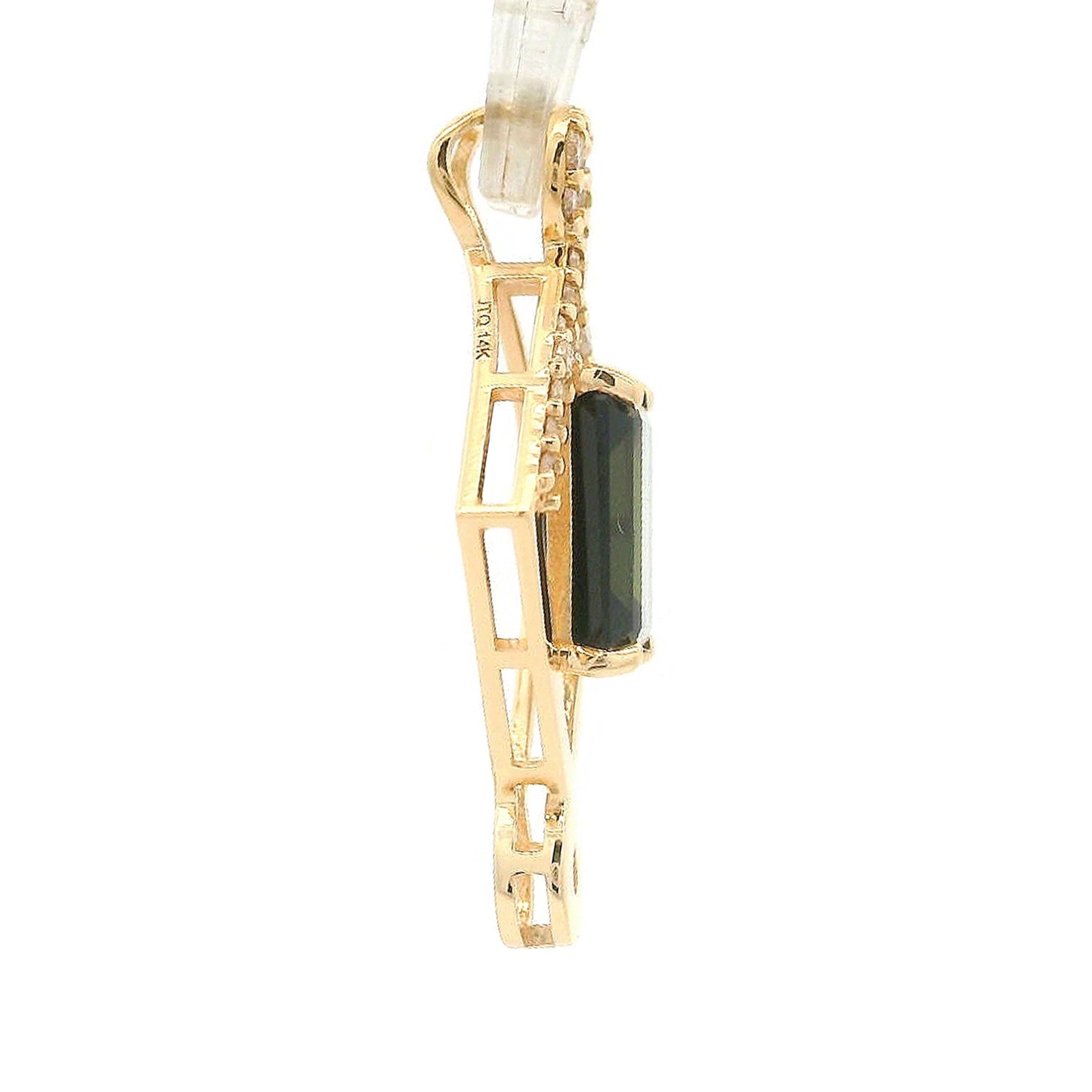 1.58 Ct Octagon Tourmaline 14K Gold Pendant