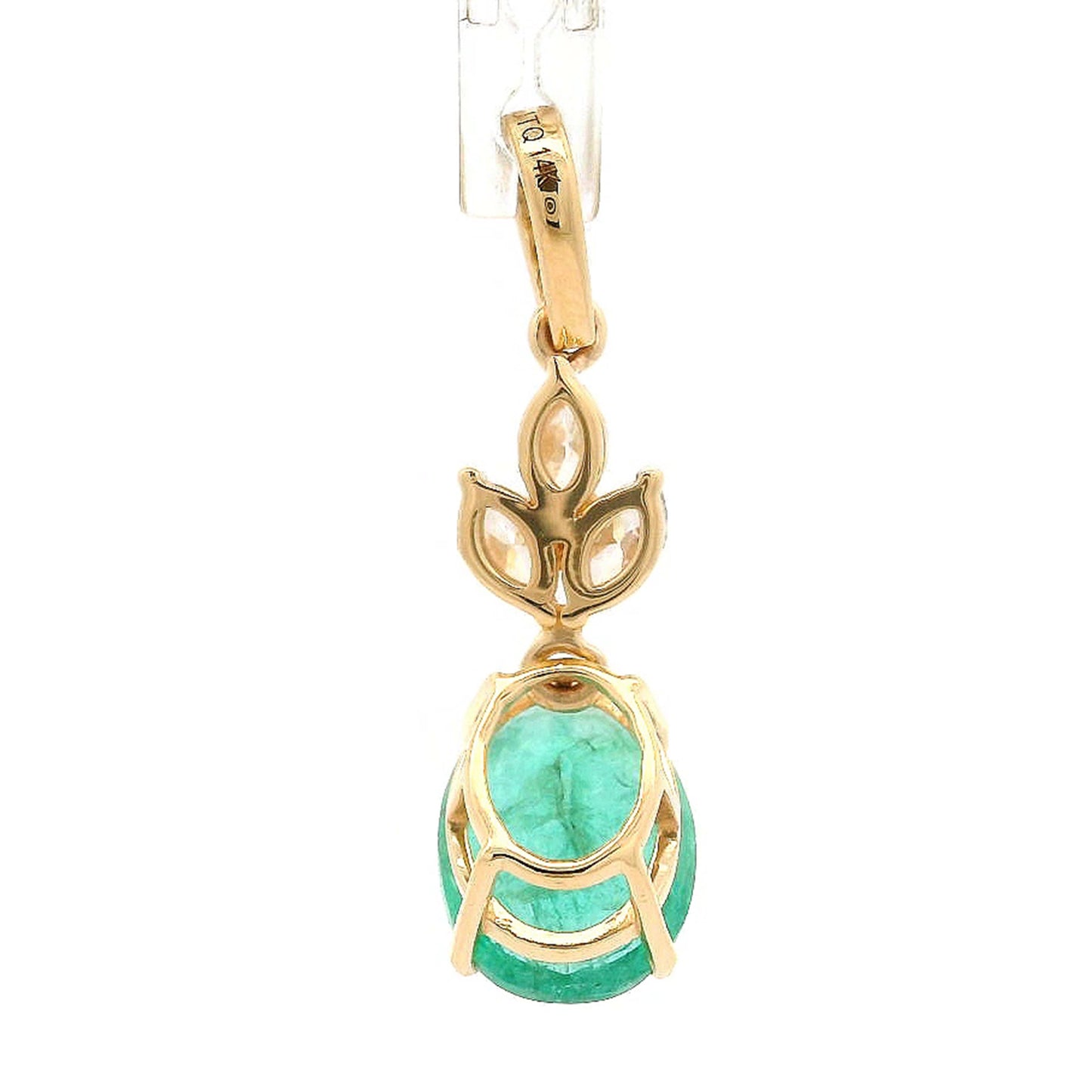 2.16 Ct Oval Emerald 14K Gold Pendant