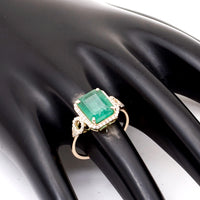 2.85 Ct Octagon Natural Emerald 14K Gold Ring