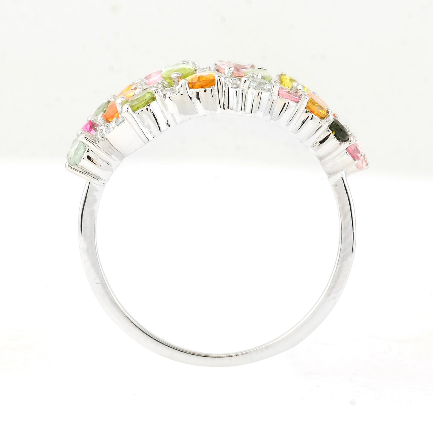 1.54 Ct Marquise Mixed Cut, Round Mixed Cut, Pear Mixed Cut Natural Multi-Coloured Tourmaline 950 Platinum Ring