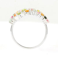 1.54 Ct Marquise Mixed Cut, Round Mixed Cut, Pear Mixed Cut Natural Multi-Coloured Tourmaline 950 Platinum Ring