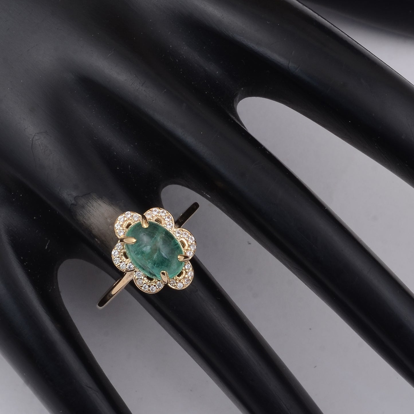 2.39 Ct Oval Emerald 9K Gold Ring