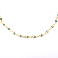 9.88 Ct Round Dyed Emerald 925 Sterling Silver Necklace