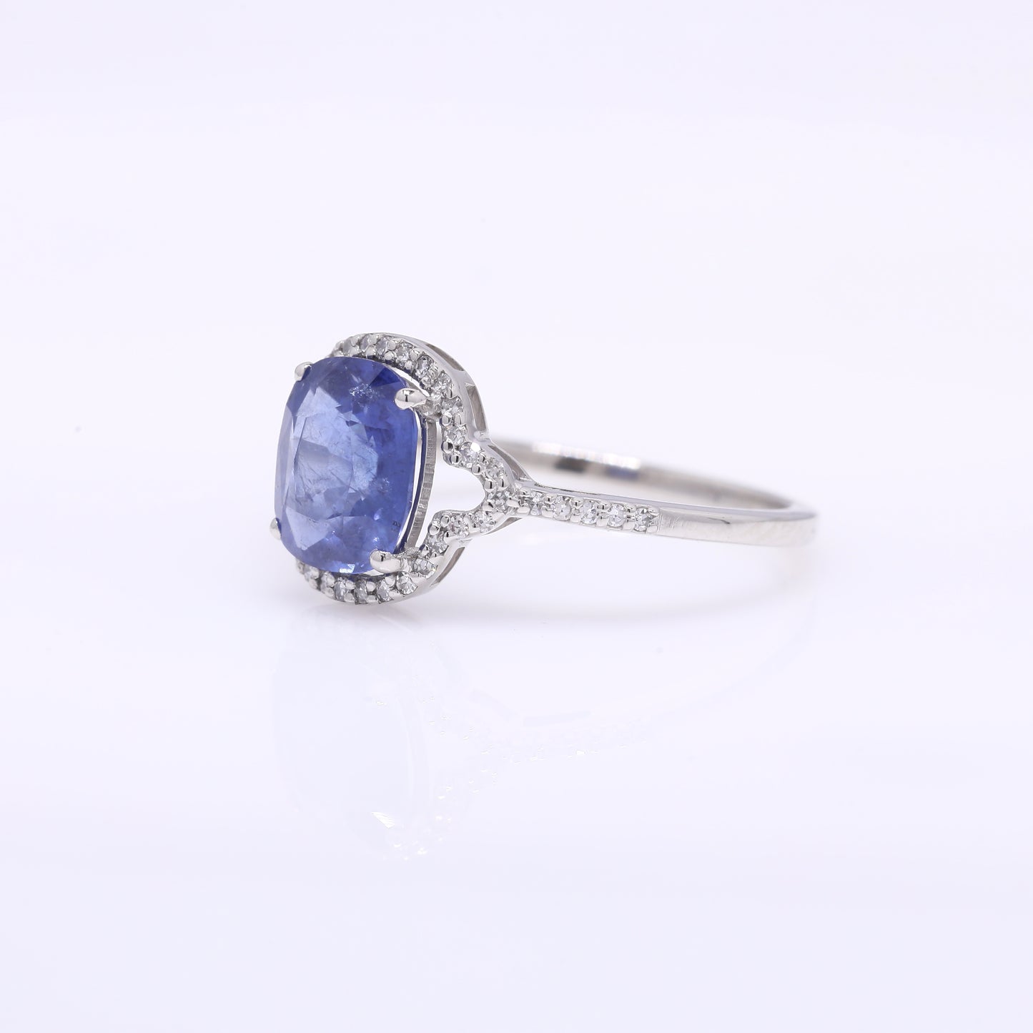 2.11 Ct Oval Mixed Cut Natural Sapphire 950 Platinum Ring