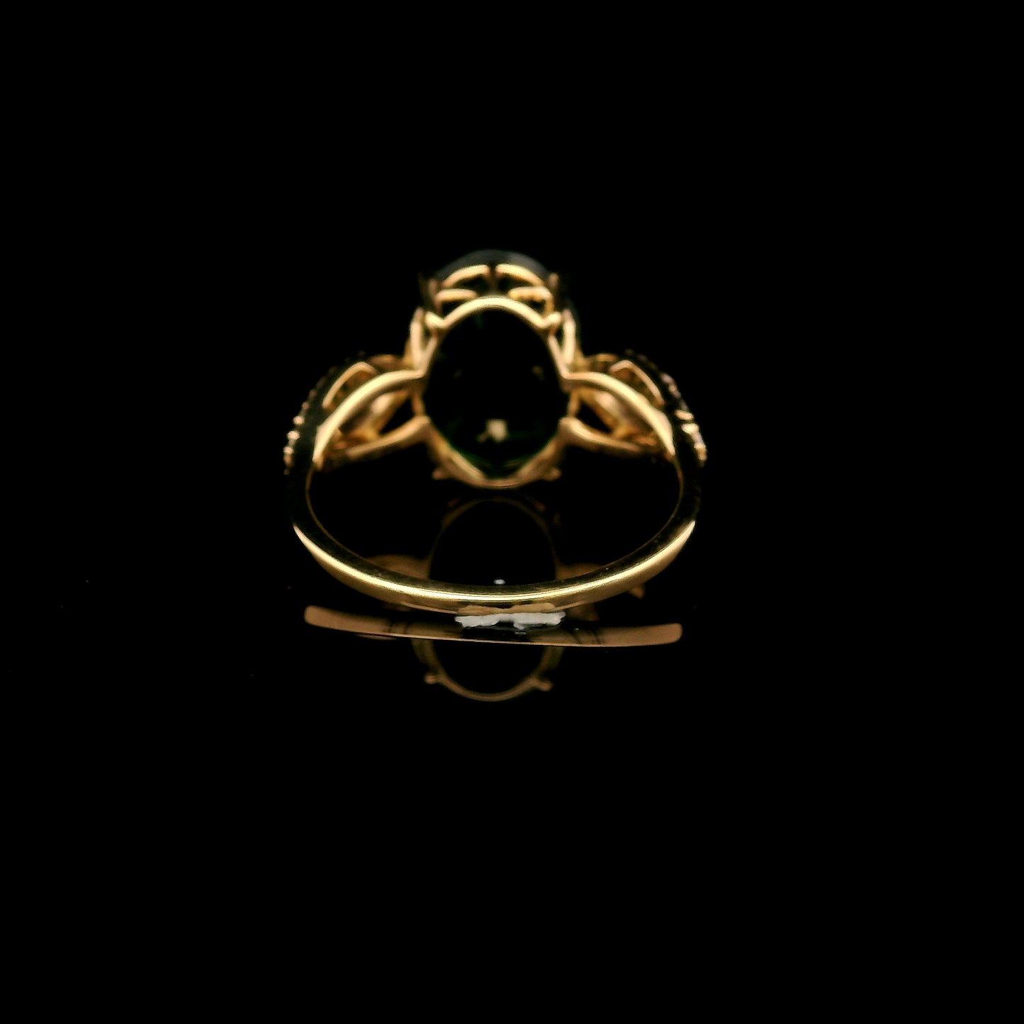 3.88 Ct Oval Mixed Cut Lab Grown Emerald 14K Gold Ring