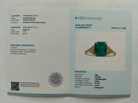 2.32 Ct Octagon Step Cut Natural Emerald 14K Gold Ring