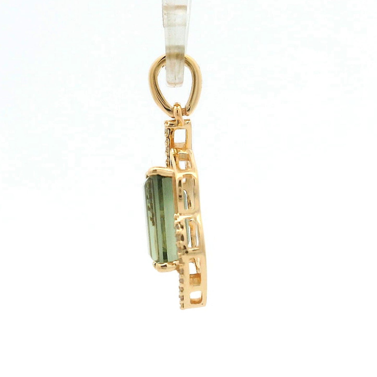 1.37 Ct Baguette Tourmaline 14K Gold Pendant