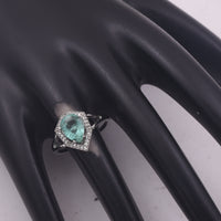 1.40 Ct Pear Mixed Cut Natural Emerald 950 Platinum Ring