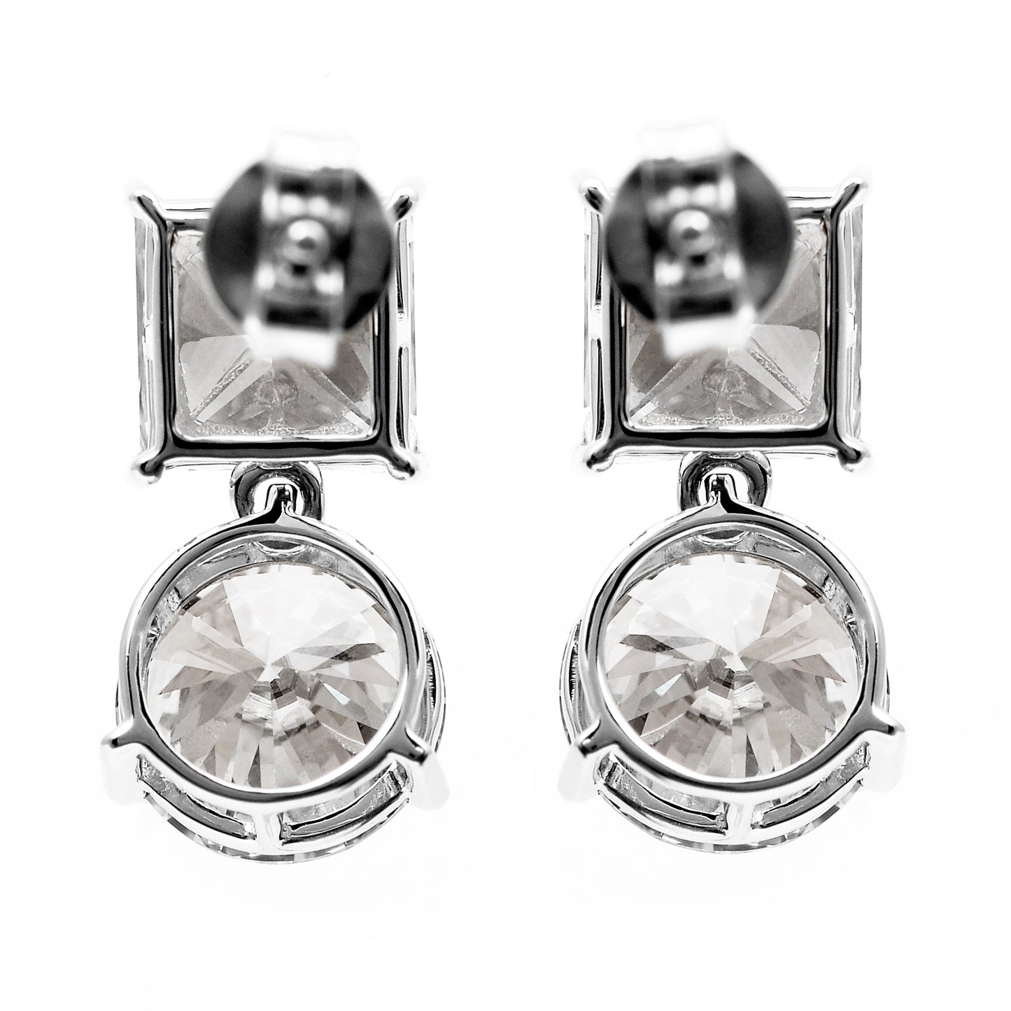 6.62 Ct Round, Square Lab Grown Diamond 14K Gold Earrings
